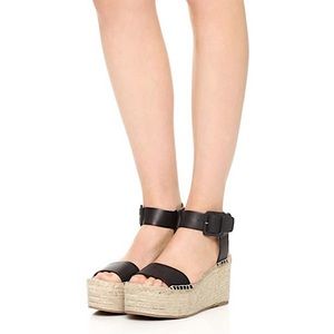 VINCE Black Abby Platform Espadrille Sandal Sz 9
